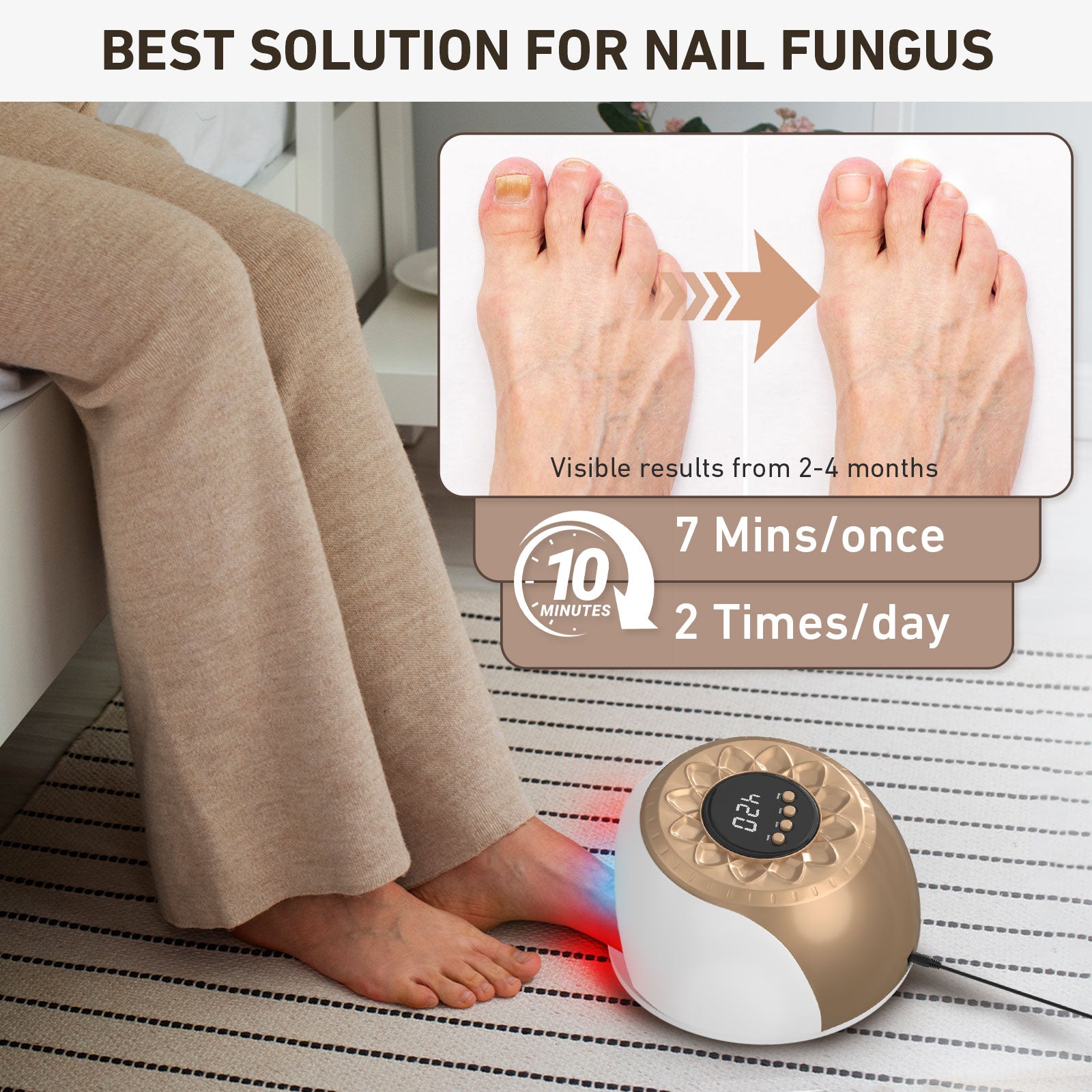 New Gold KTS Nail Fungus Light for Multiple Toenail